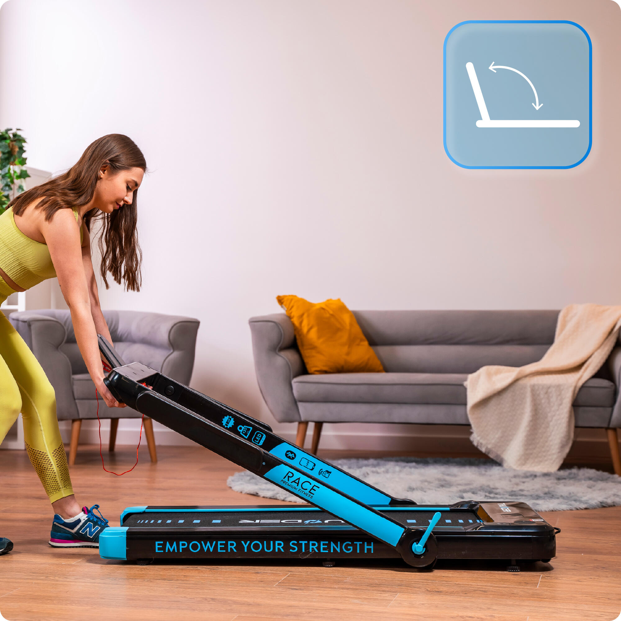 Tapis de course Thunder RACE BLACK 105x40,5cm 14km/h FitShow pliable 6/8