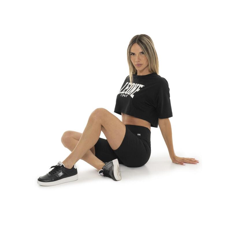 Colanți scurți elastici cu nervuri Leone Basic pentru femei