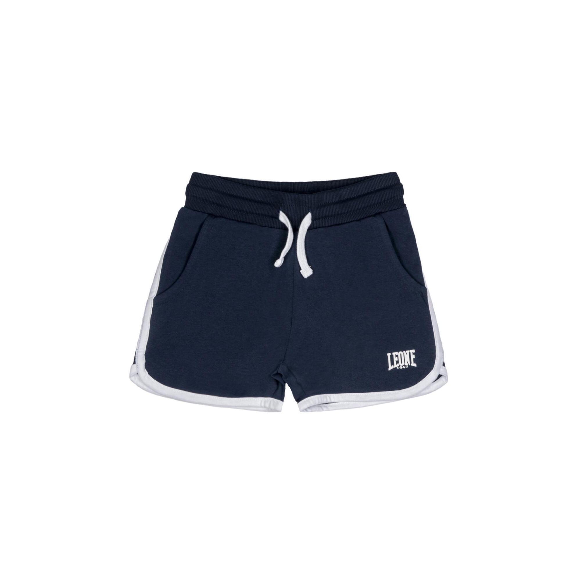 Leone 1947 Apparel - Short Fille Leone Sporty En Coton Non Brossé - Shorty De Running - Bleu - Decathlon