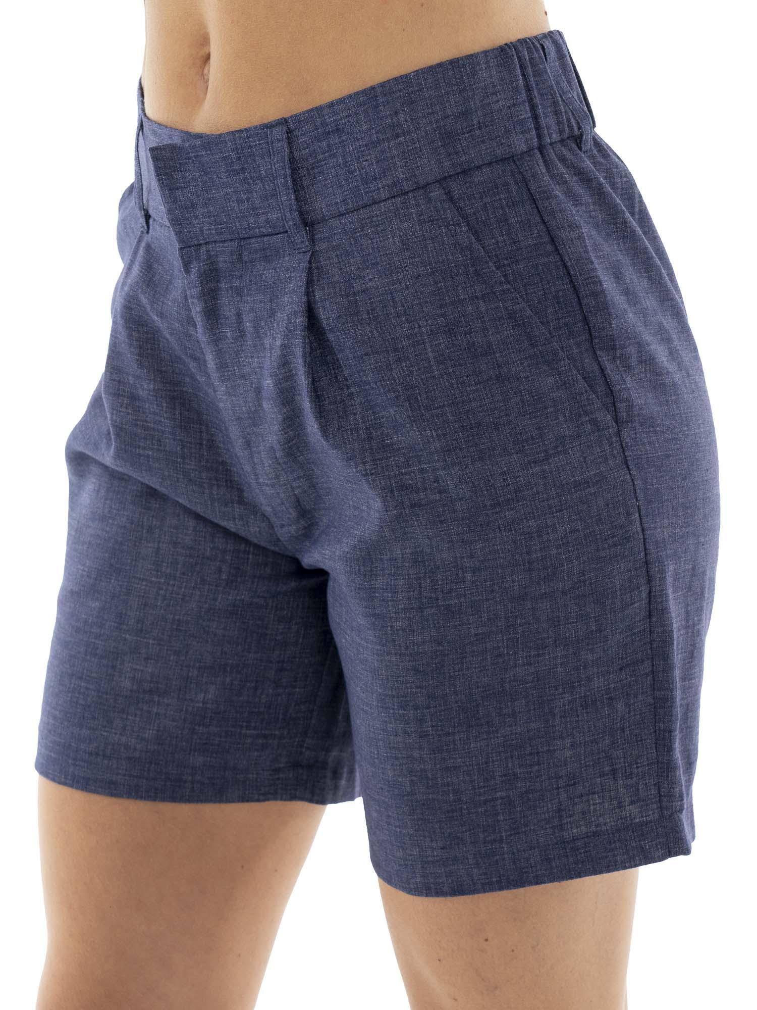 Leone Fancy Stripes Bermudashorts aus Leinenmischung für Damen 3/7