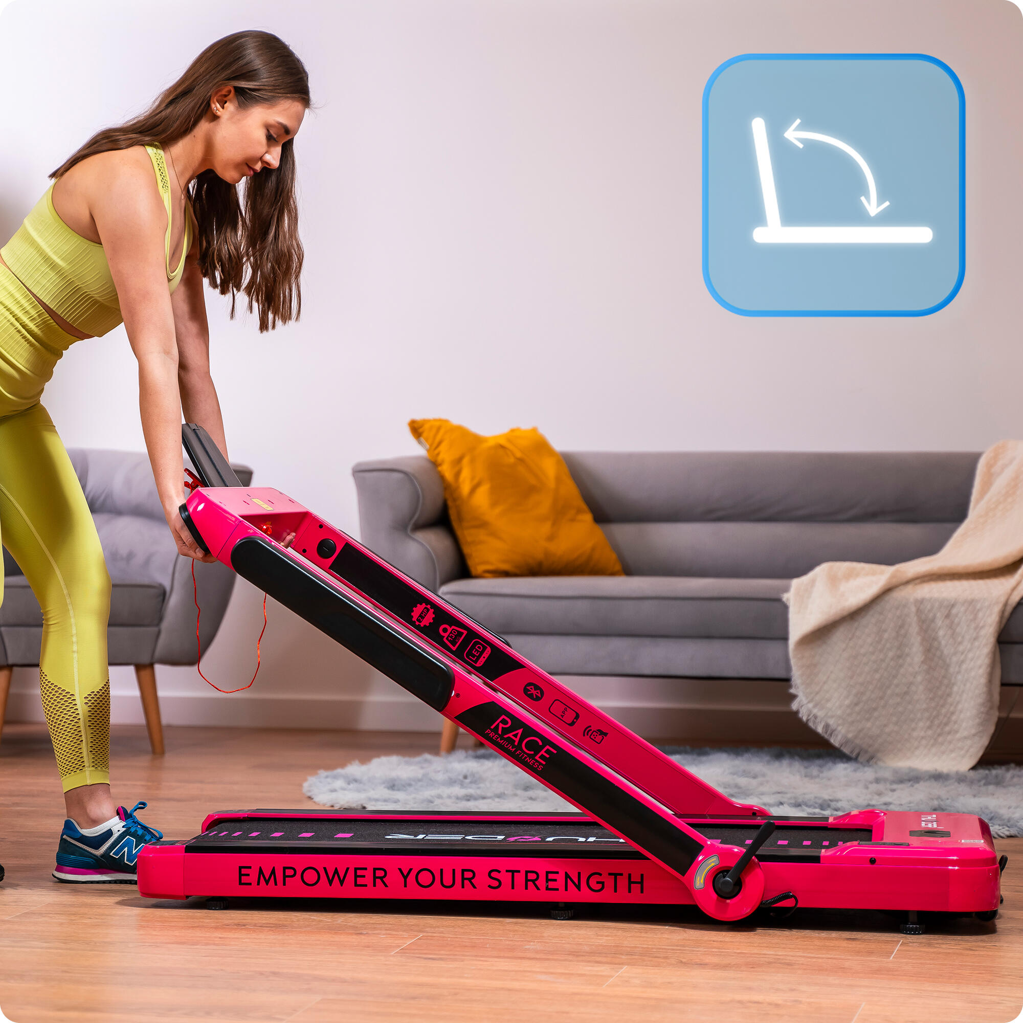 Laufband Thunder RACE PINK 105x40,5cm 14km/h FitShow klappbar 6/8