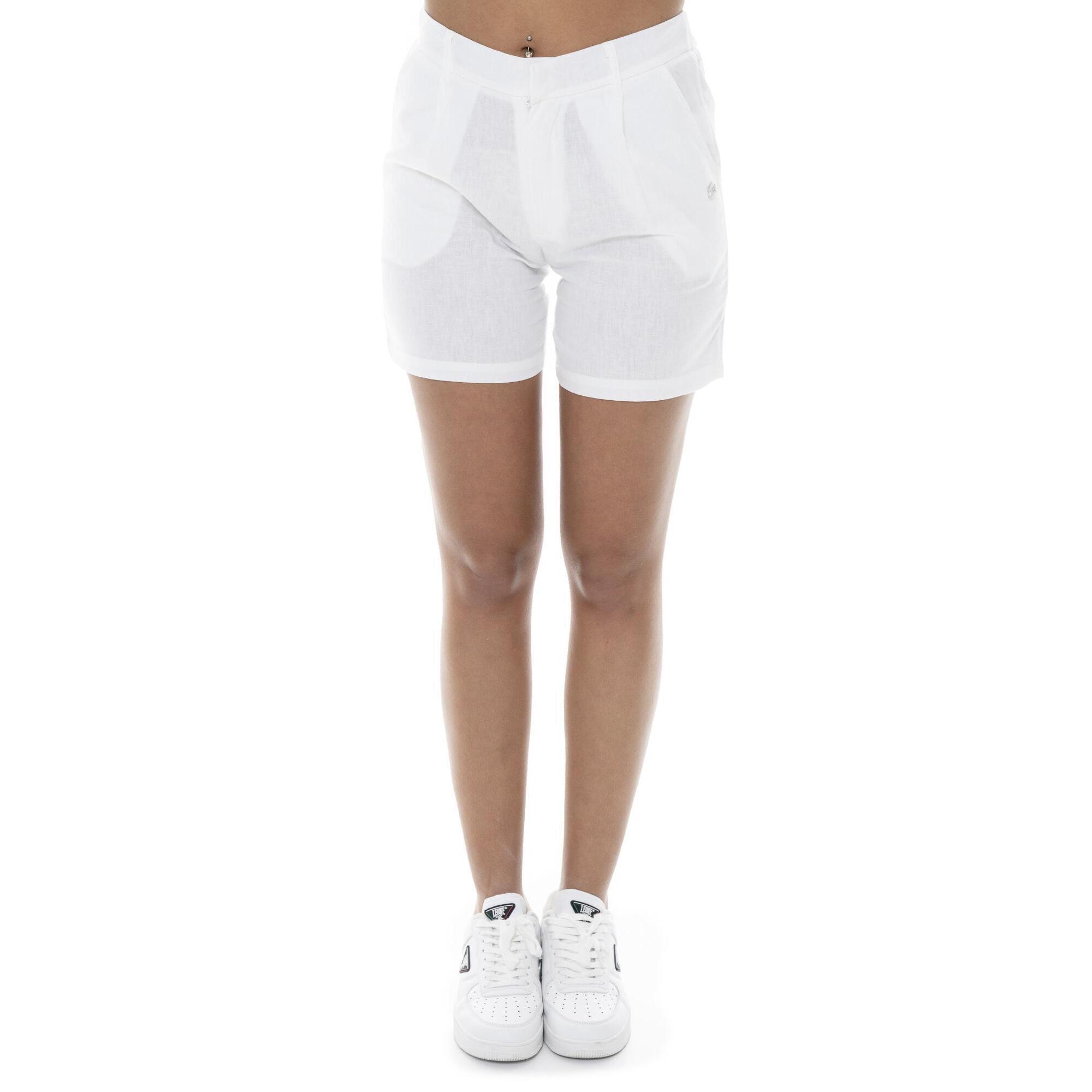 Leone 1947 Apparel - Le Bermuda En Lin Mélangé Leone Fancy Stripes: Le Bermuda Pour Femme - Shorty De Running - Blanc - Decathlon