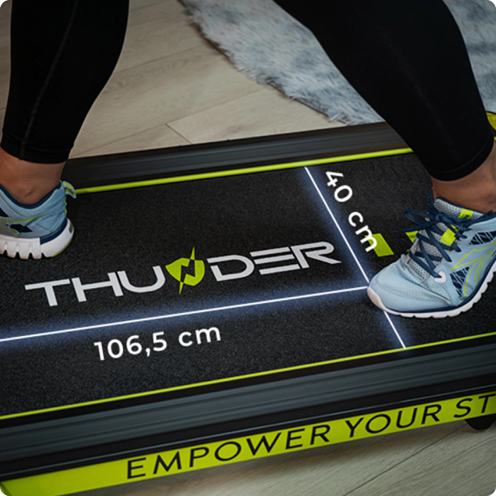 Cinta de correr Thunder IMPACT LIME 106,5x40cm 12km/h FitShow plegable LCD 4/8
