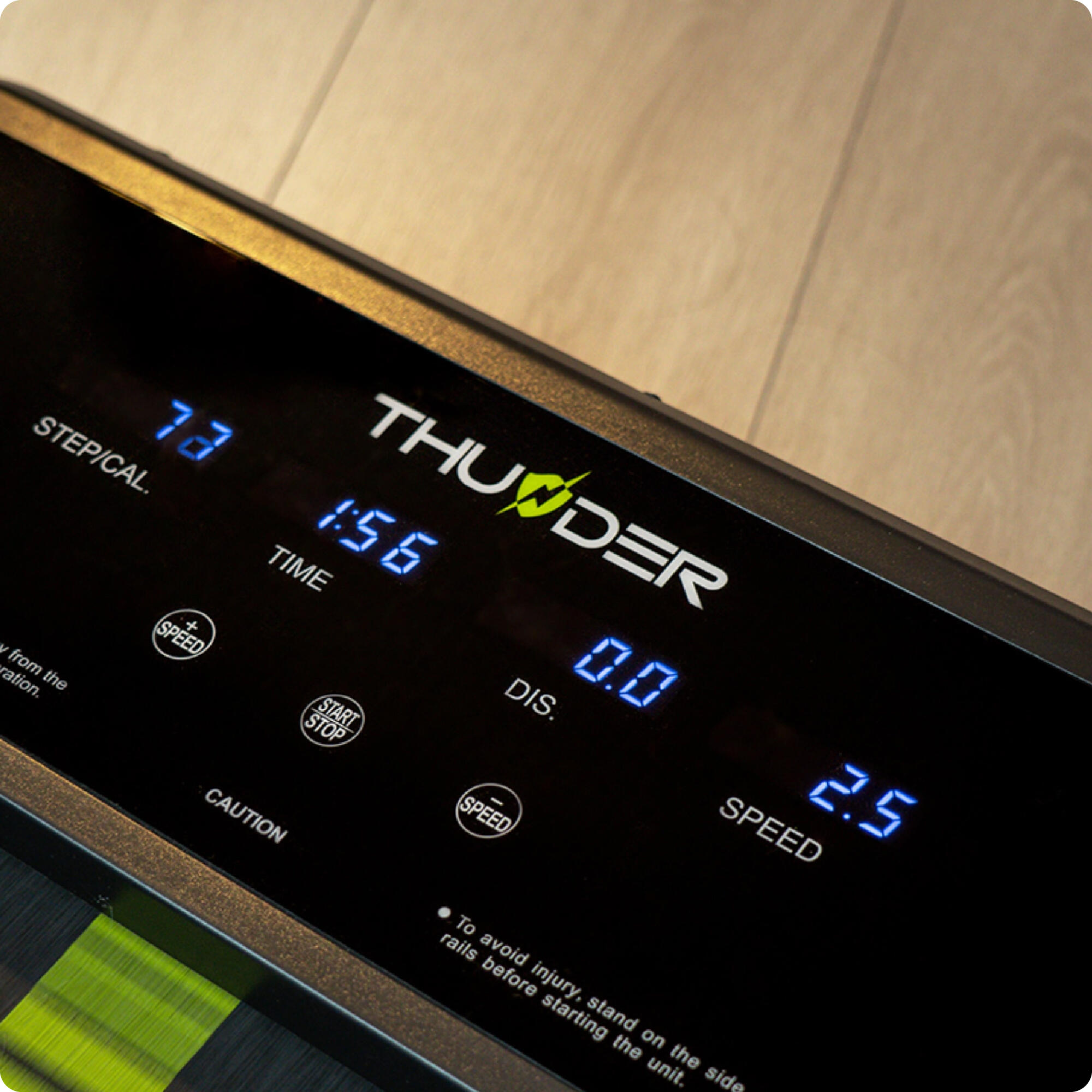 Cinta de correr Thunder IMPACT LIME 106,5x40cm 12km/h FitShow plegable LCD 3/8