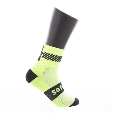 Fluorescent yellow softee walk crew socks
