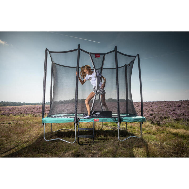 Trampoline rechthoekig Favorit Regular groen 280 cm met veiligheidsnet