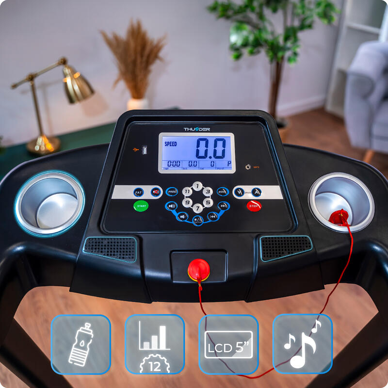Bieżnia treningowa do biegania składana Thunder ICON-BLACK 17 km/h