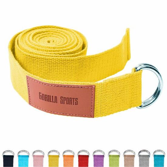Yogagurt - 100% Baumwolle, mit Verschluss aus Metall, Pilates Yoga Strap, Band