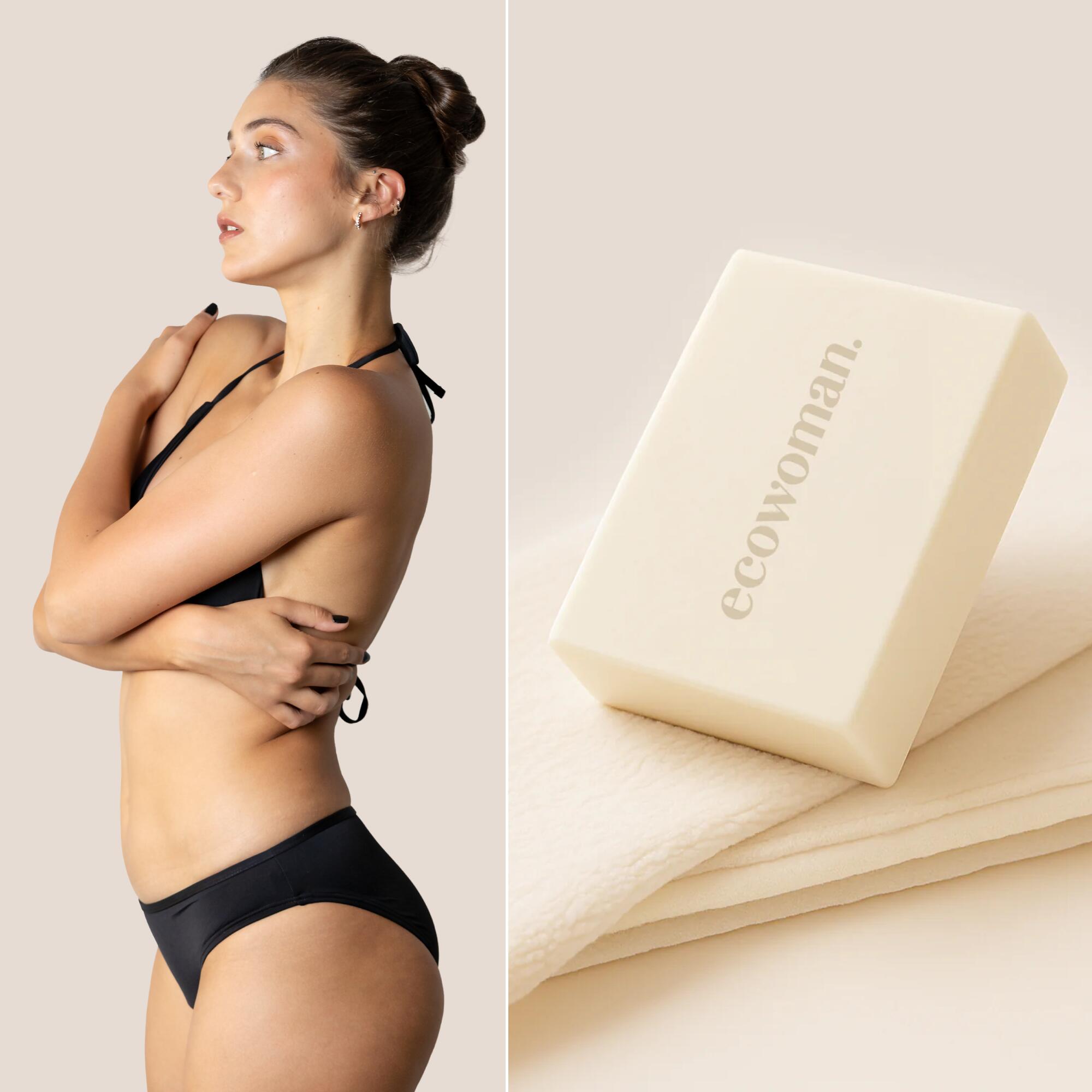 ECOWOMAN Costume de bagno mestruale Ecowoman + Sapone naturale smacchiante