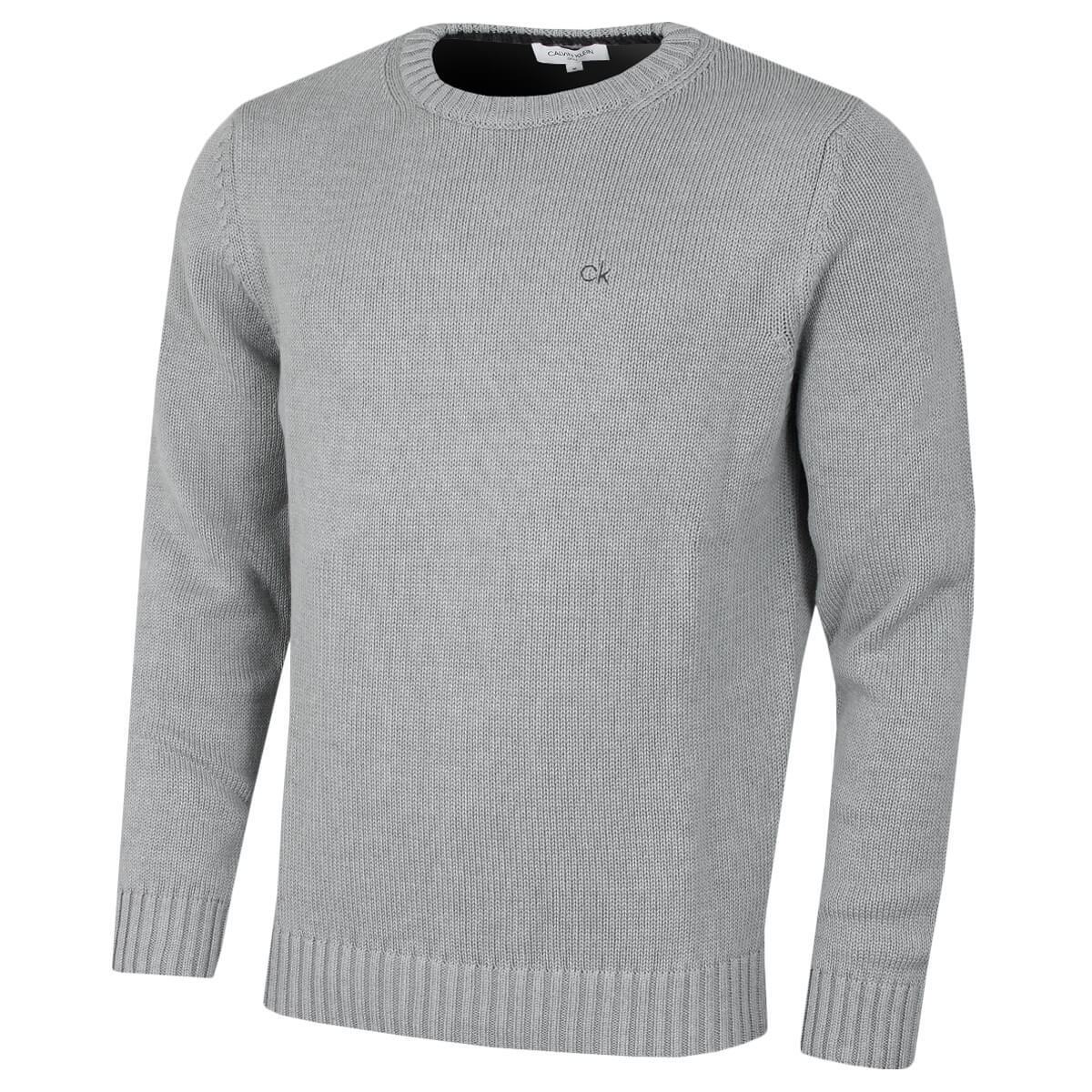 CALVIN KLEIN Calvin Klein Mens Campus Crew Neck Sweater - Silver Marl - S
