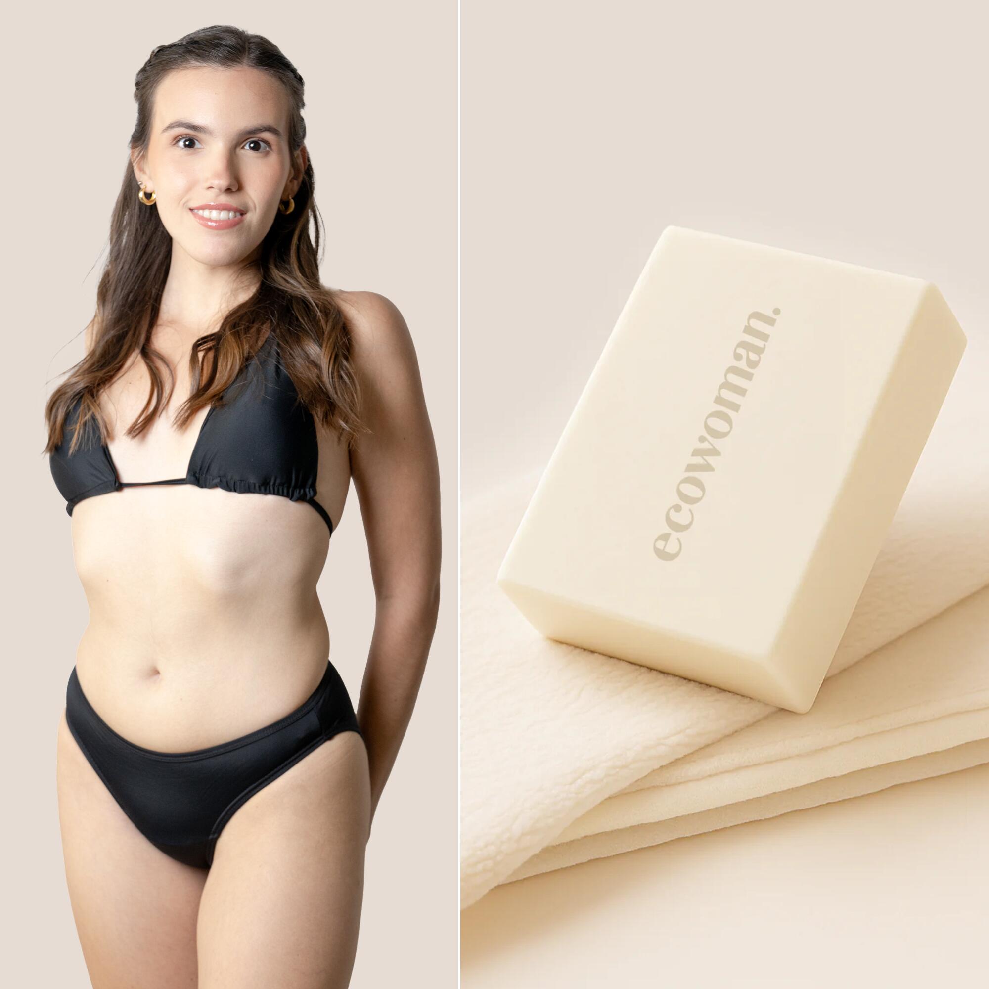 ECOWOMAN Costume de bagno mestruale Ecowoman + Sapone naturale smacchiante