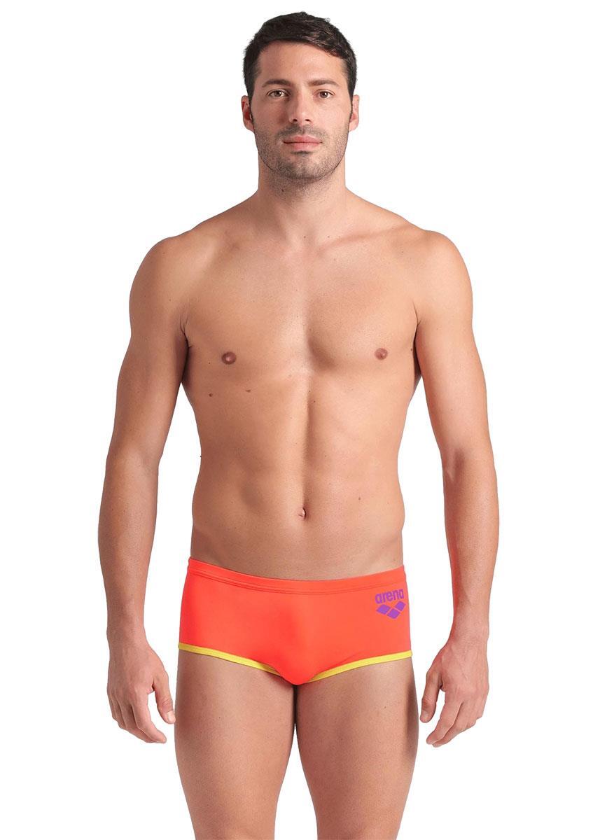 Arena One Biglogo Low Waist Short - Koralle/Grün - UK Größe 34 5/7