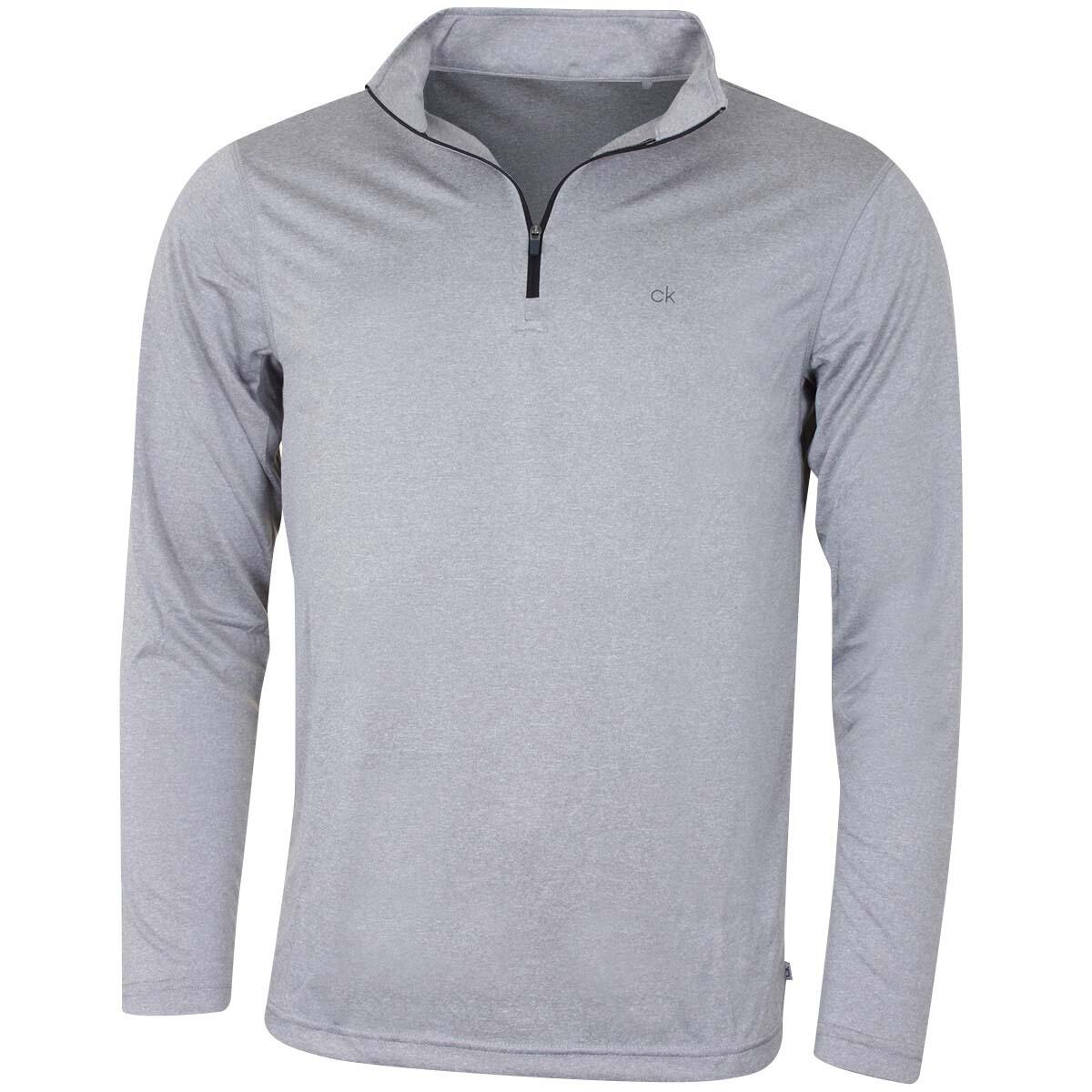 CALVIN KLEIN Calvin Klein Mens Harlem 1/4 Zip Pullover - Silver Marl - 3XL