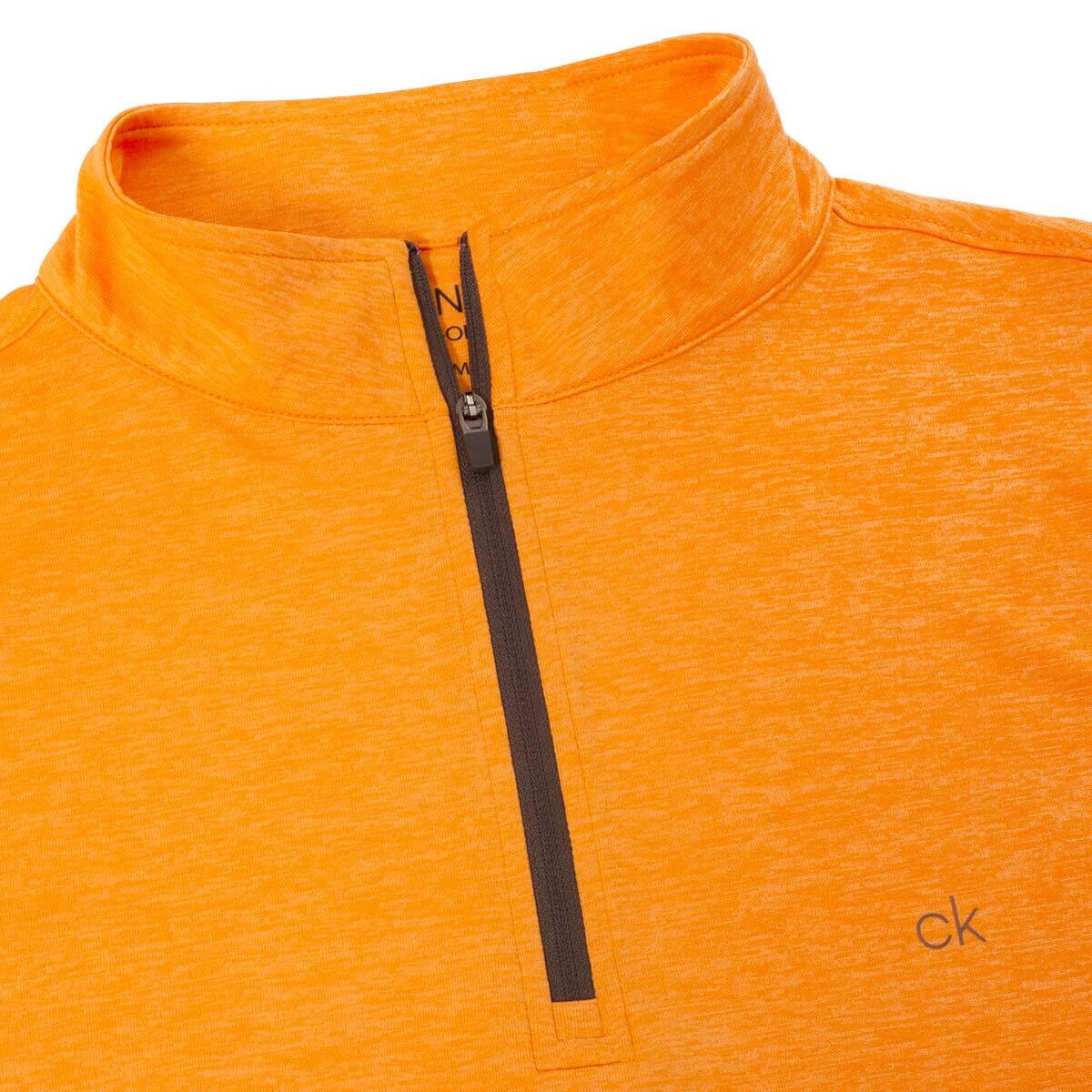 Calvin Klein Mens Harlem 1/4 Zip Pullover Orange Marl 3XL