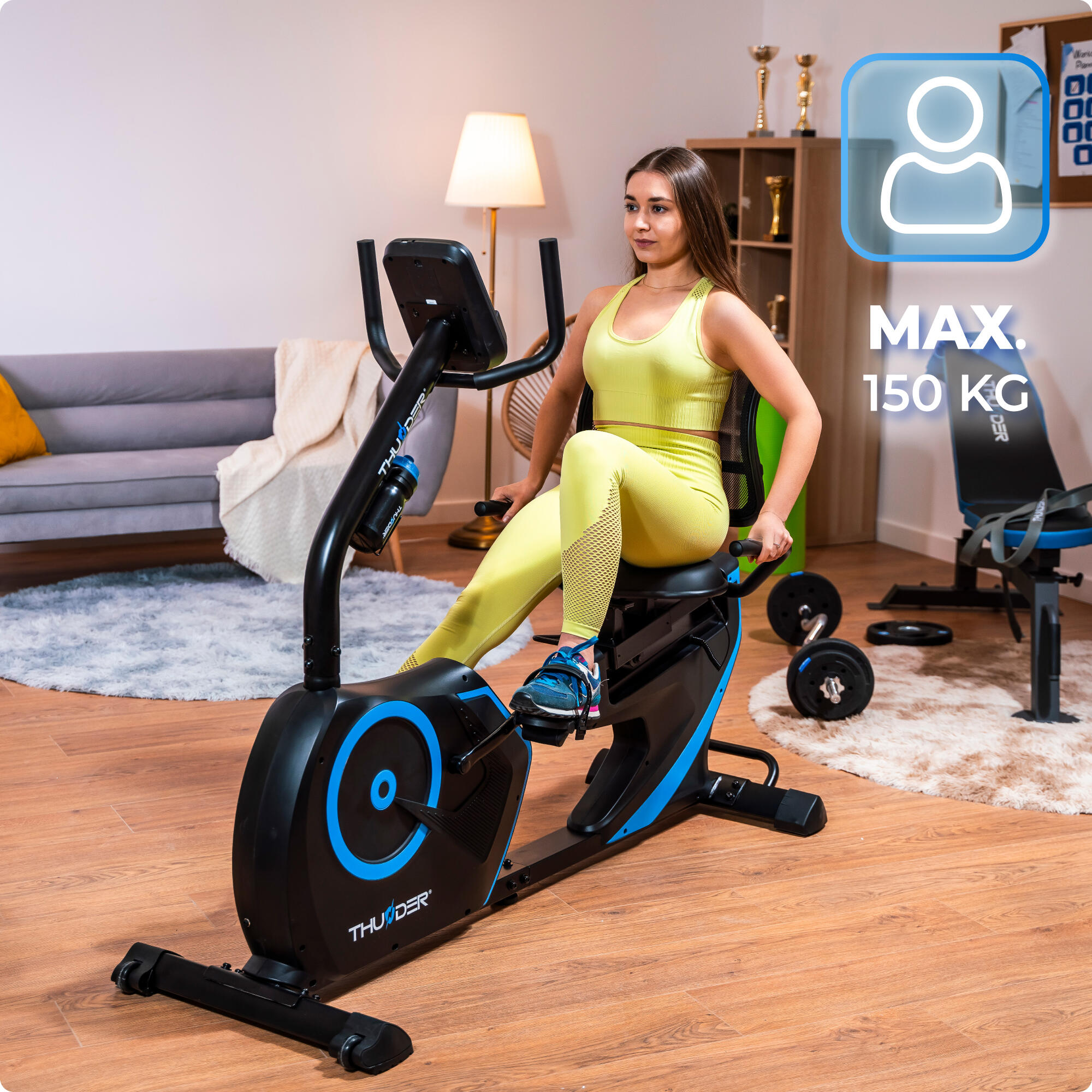 Heimtrainer OPAL elektromagnetisch 10kg Schwungrad 32 Widerstandsstufen 4/8