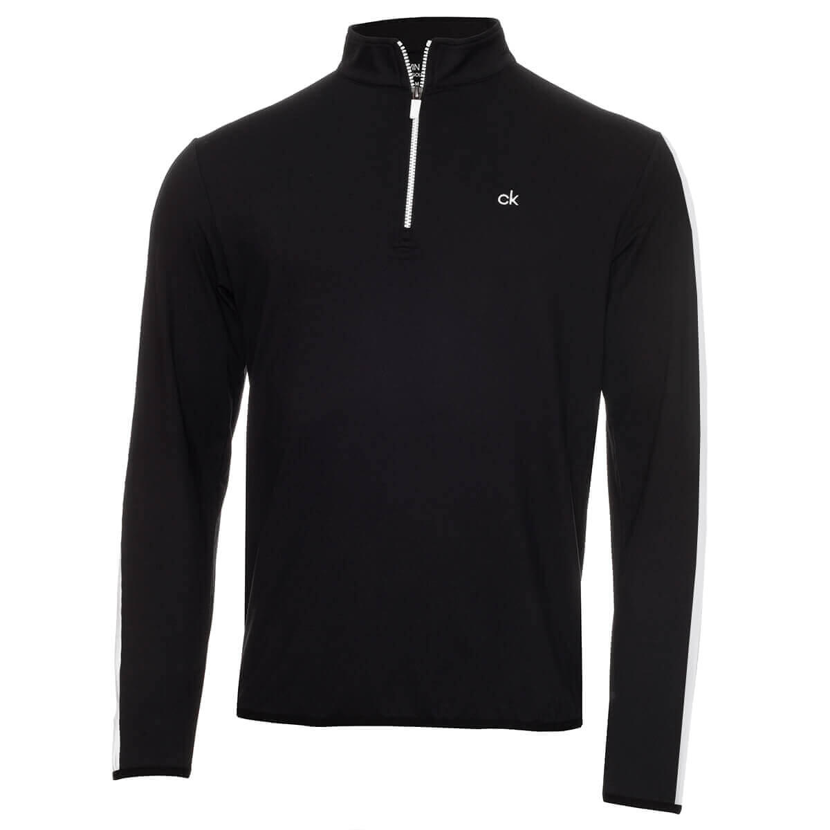 CALVIN KLEIN Calvin Klein Mens Striped Sleeve Newport Sweater - Black/White - XL