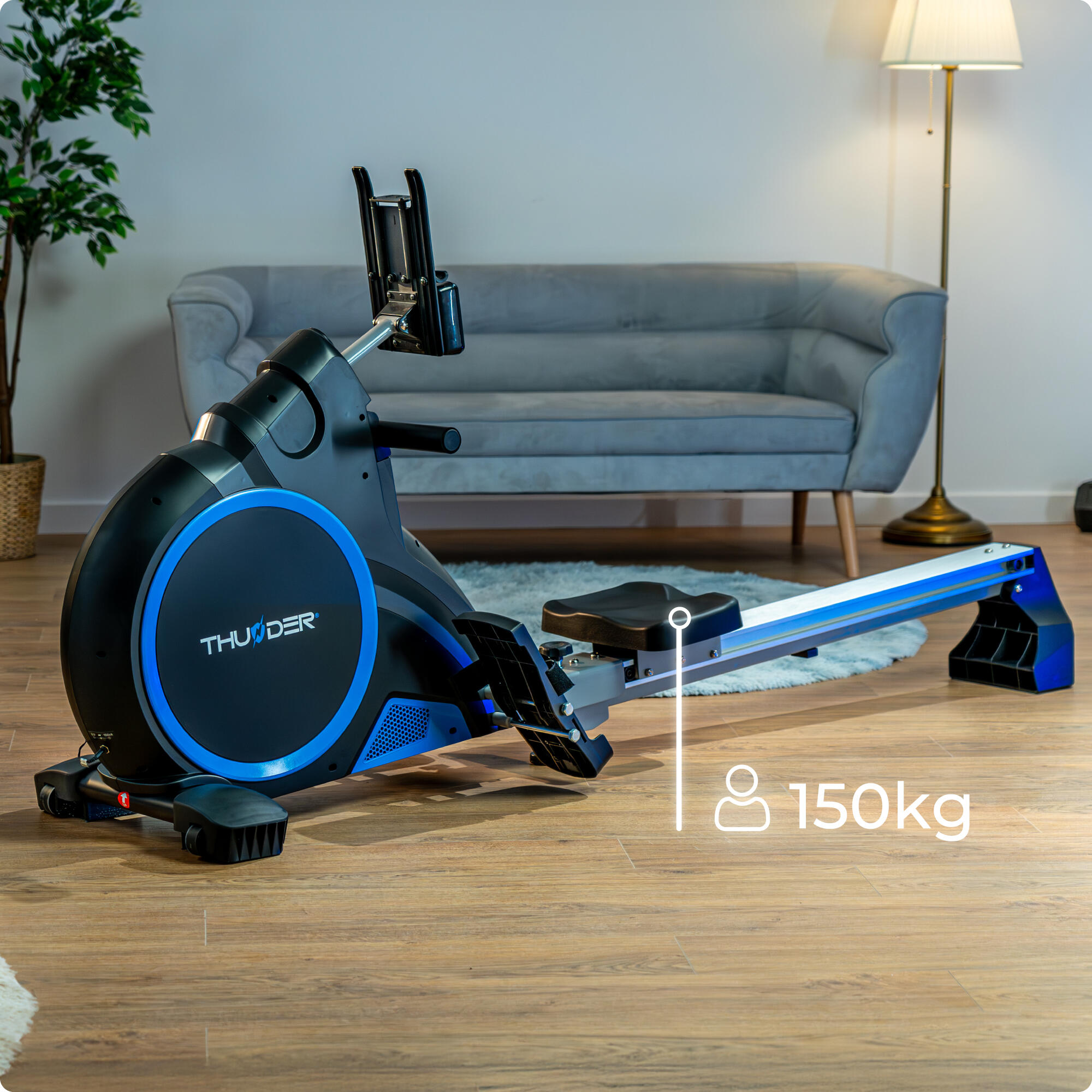 Rameur ARGO magnétique 15kg roue d'inertie 16 niveaux de résistance 150kg 5/8