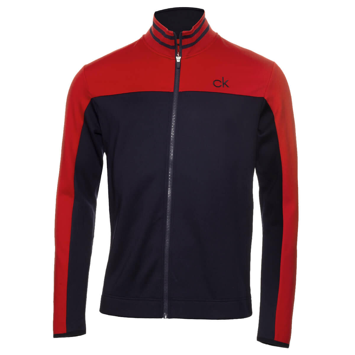 Calvin Klein Mens Retro Performance Sweater - Navy/Red - M 1/3