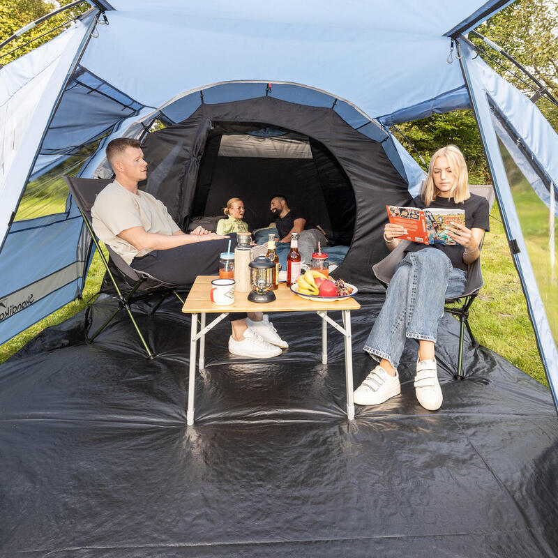 Tente Tunnel Kambo 4 - Tente camping 4 personnes -  1x cabine de couchage sombre