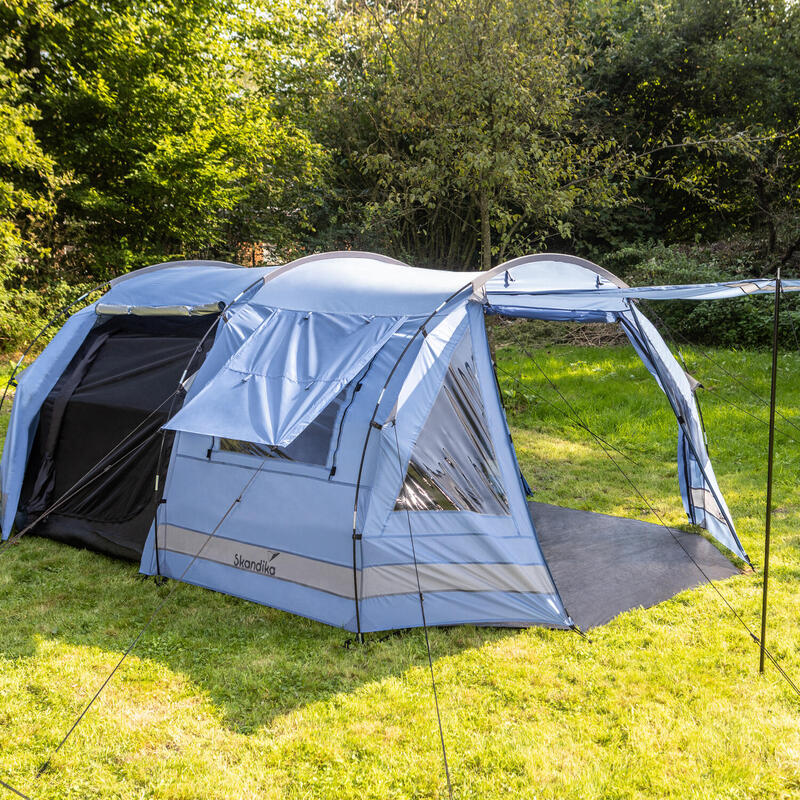 Tente Tunnel Kambo 4 - Tente camping 4 personnes -  1x cabine de couchage sombre