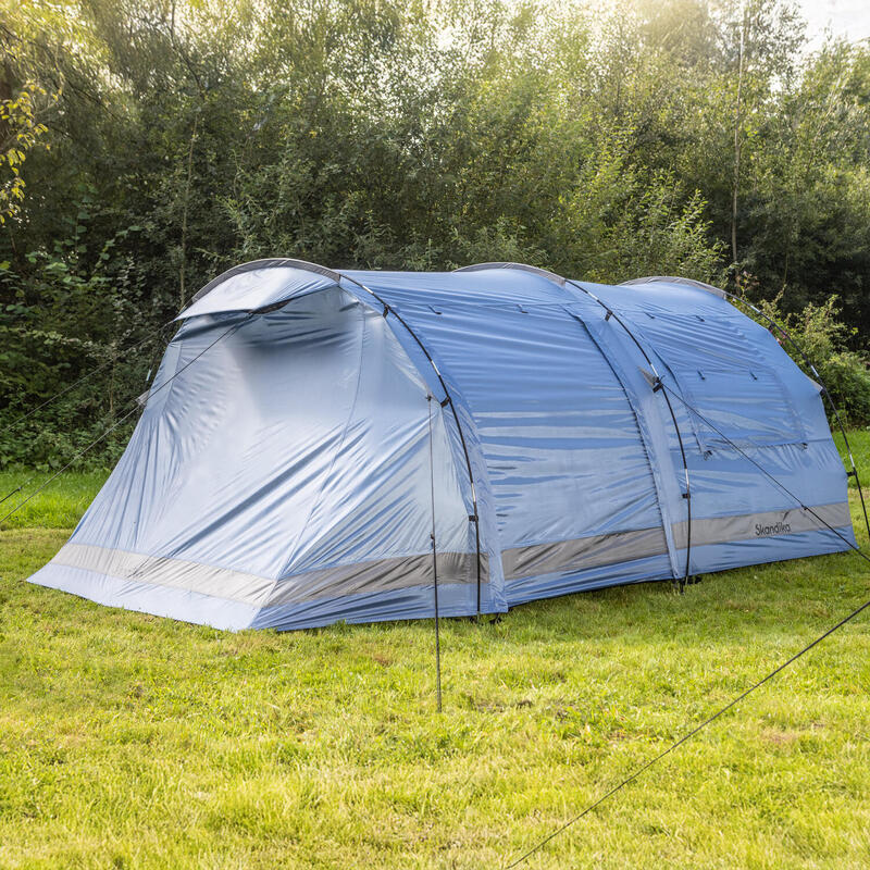 Tente Tunnel Kambo 4 - Tente camping 4 personnes -  1x cabine de couchage sombre