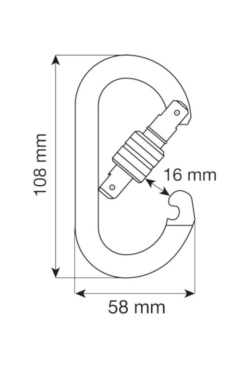 Moschettone arrampicata Oval Standard Lock 981E 2/2