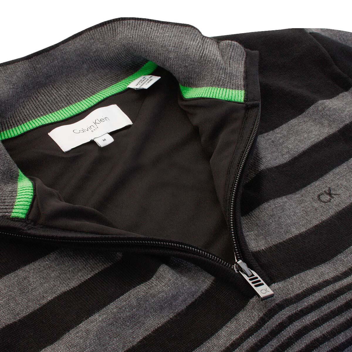 Calvin Klein Golf Mens CK Stripeblock Lined Sweater - Black - S 3/3