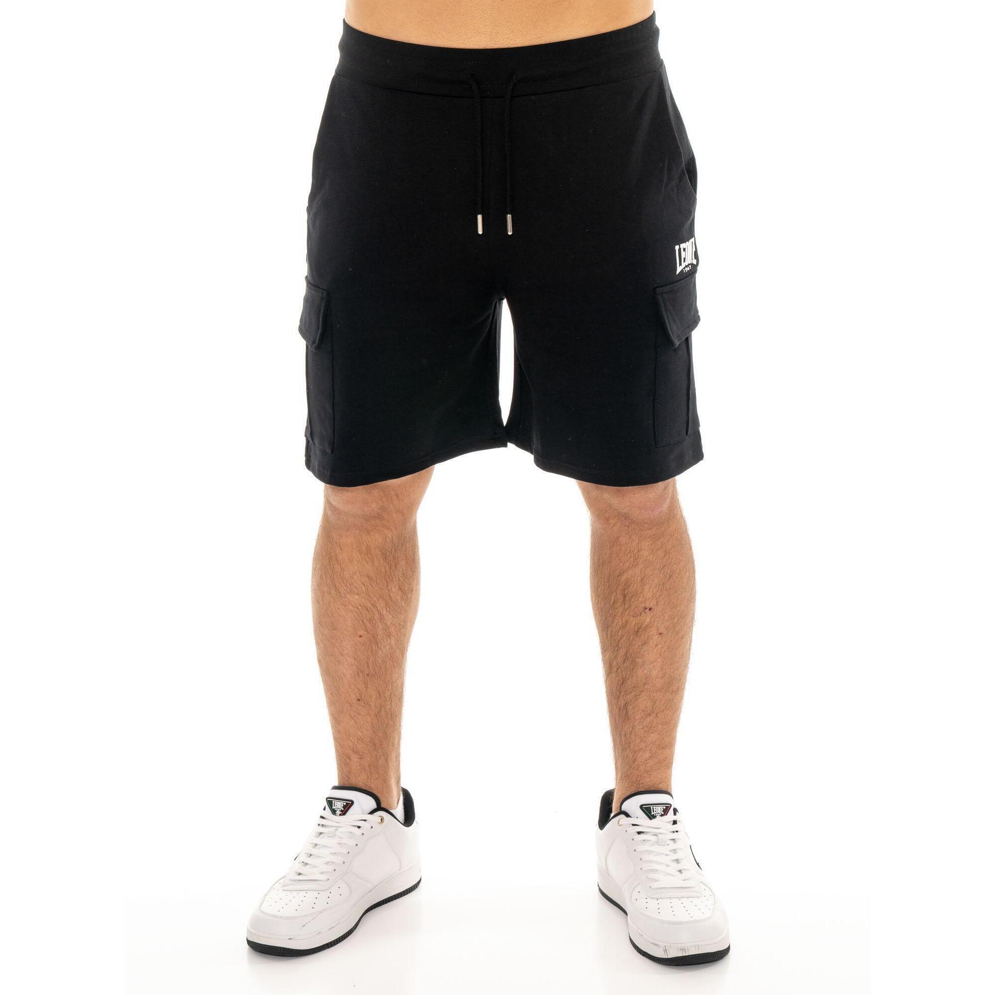 Leone 1947 Apparel - Survêtement Homme Leone Basic En Coton Non Brossé Avec Col Et Zip - Shorty De Running - Noir - Decathlon