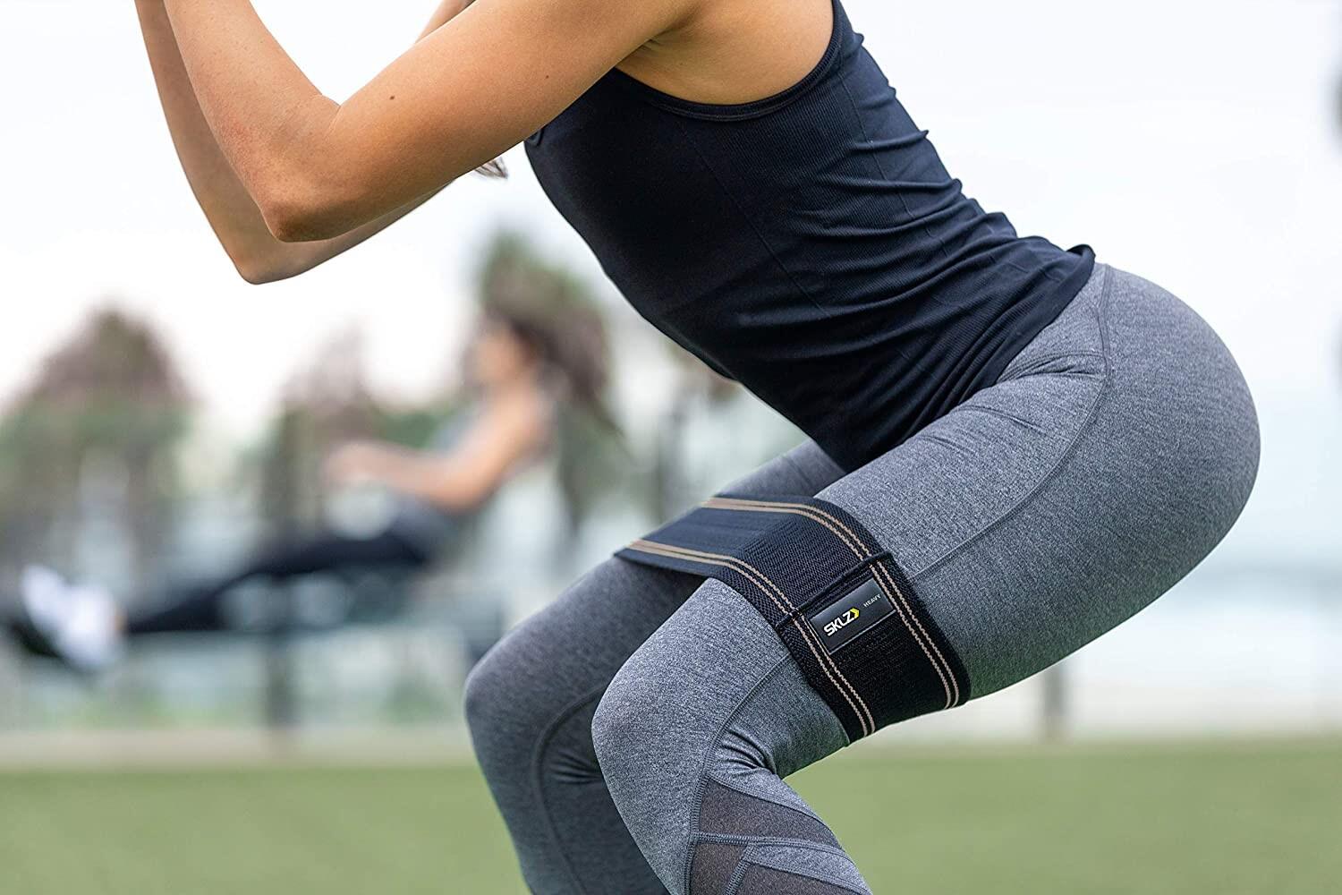 Bande de résistance SKLZ Pro Knit Hip Light noir/jaune, Intensité légère 5/5