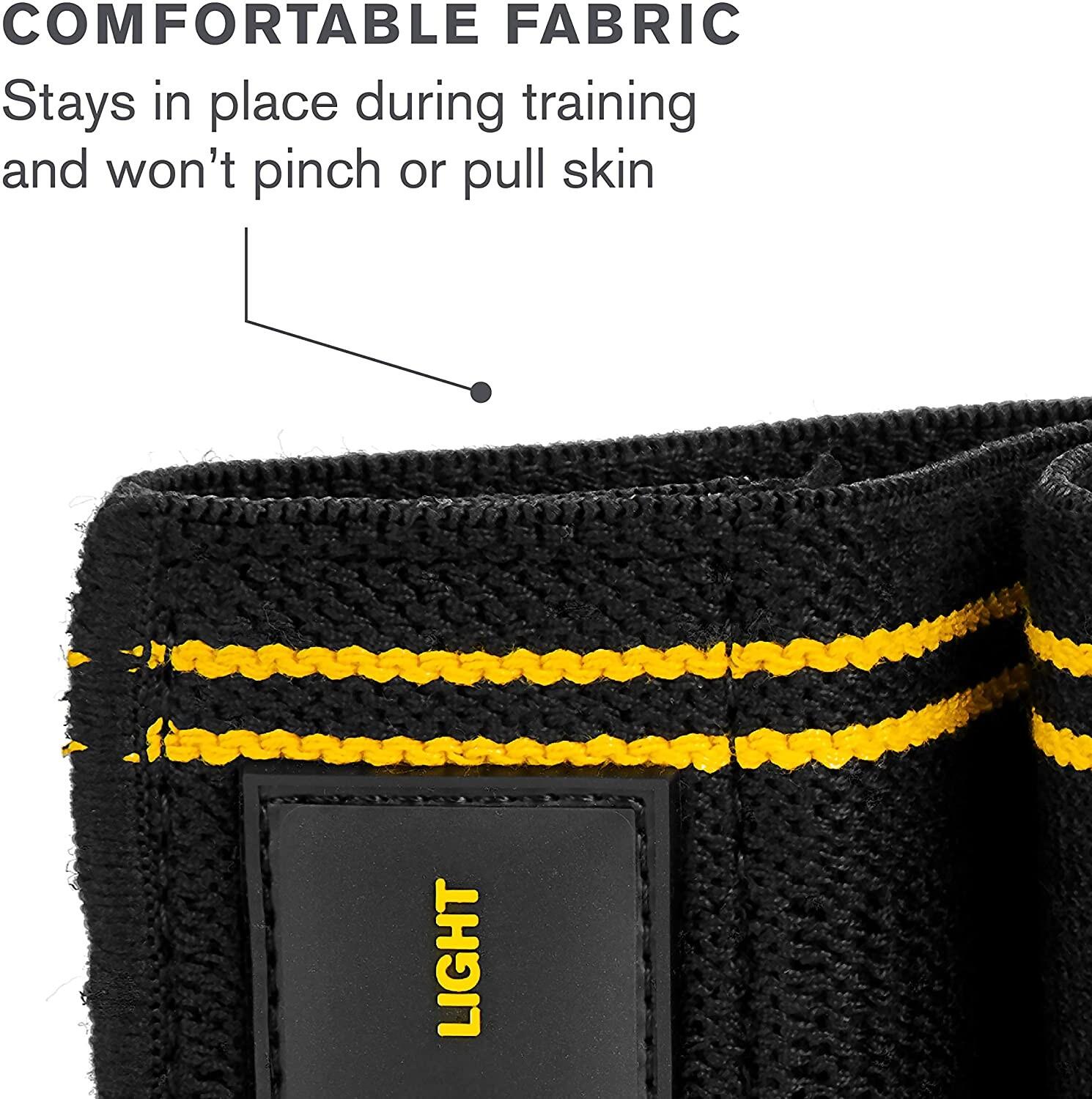 Bande de résistance SKLZ Pro Knit Hip Light noir/jaune, Intensité légère 3/5