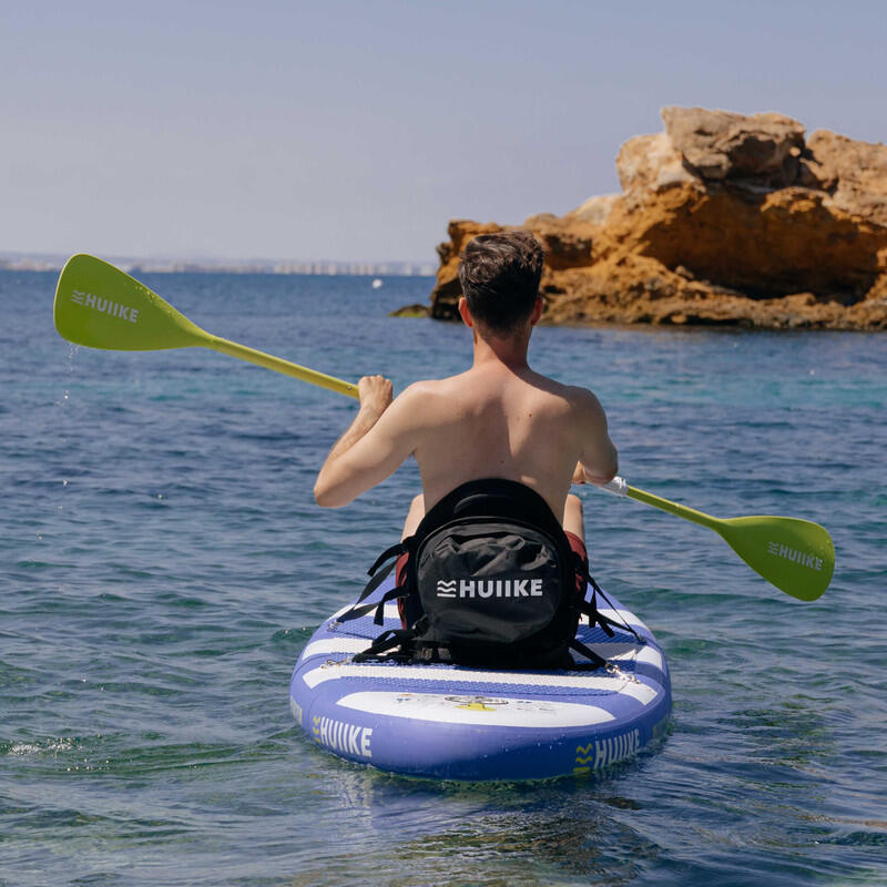Pagaie SUP 2 în 1 Stand Up Paddle Kayak HUIIKE, Verde Lime, Detasabilă Reglabilă