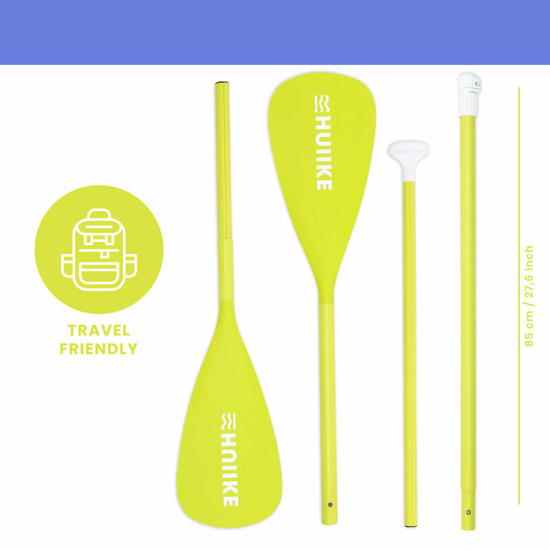 Pagaie SUP 2 în 1 Stand Up Paddle Kayak HUIIKE, Verde Lime, Detasabilă Reglabilă