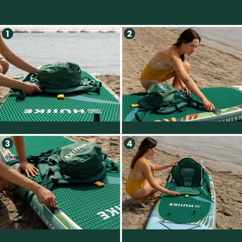 Sedile Sup e Kayak Regolabile, HUIIKE, Verde, Imbottito, Standard 4/7