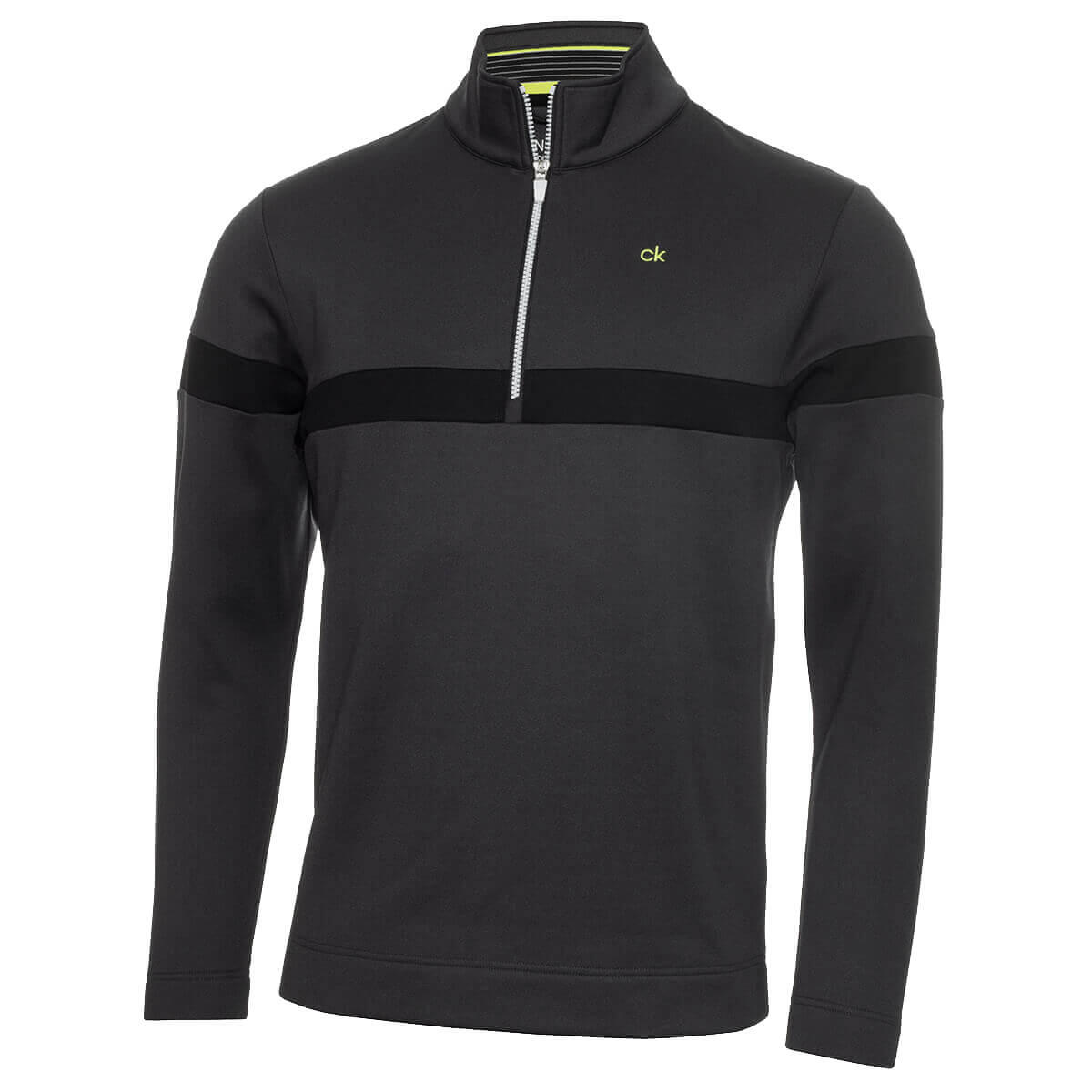 CALVIN KLEIN Calvin Klein Mens Scale Performance 1/2 Zip Sweater - Dark Grey Marl - XXL
