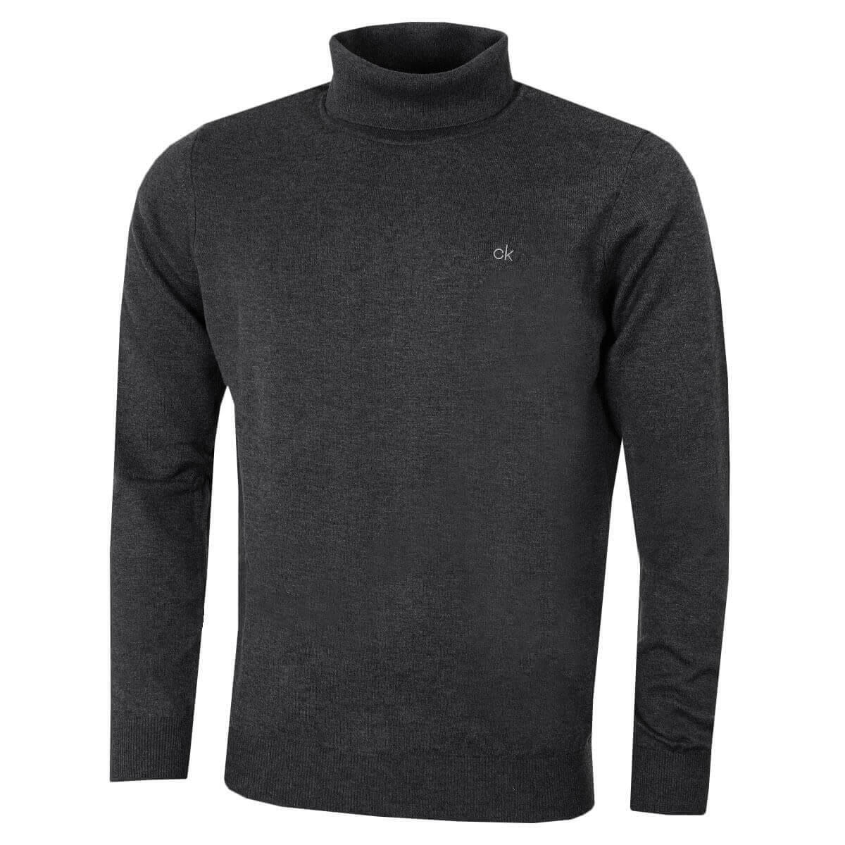 CALVIN KLEIN Calvin Klein Mens Roll Neck Sweater - Charcoal - XL