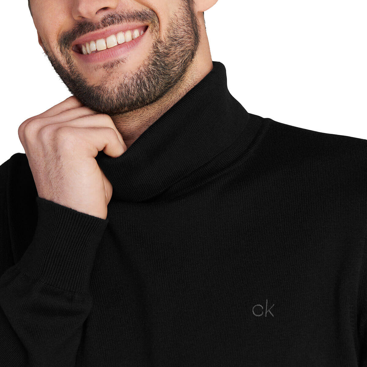 Calvin Klein Mens Roll Neck Sweater - Black - XL 6/6