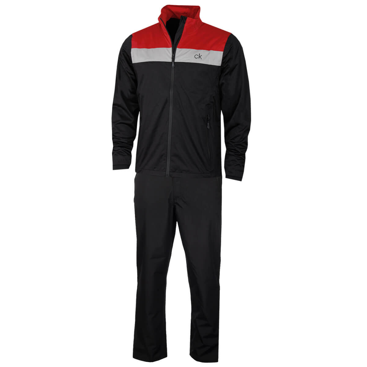 Calvin Klein Mens Waterproof Suit - Black/Red - L 1/7