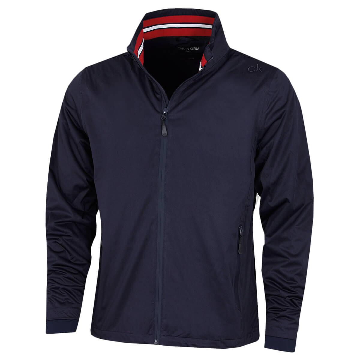 CALVIN KLEIN Calvin Klein Mens Collar Detail Waterproof Jacket - Navy/Red - S