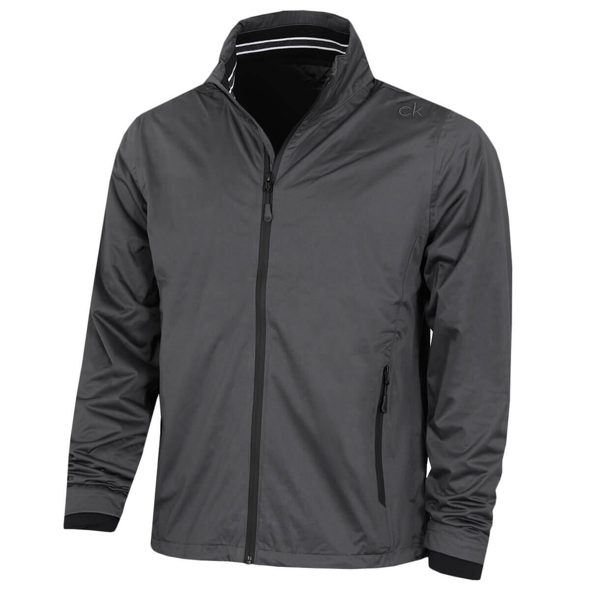 CALVIN KLEIN Calvin Klein Mens Collar Detail Waterproof Jacket - Charcoal/Black - S