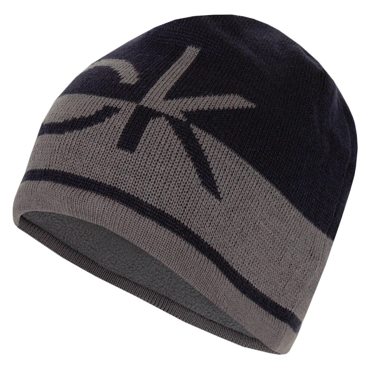 Calvin Klein Mens CK Reversible Knit Beanie Hat - Navy/Charcoal - One Size 2/5