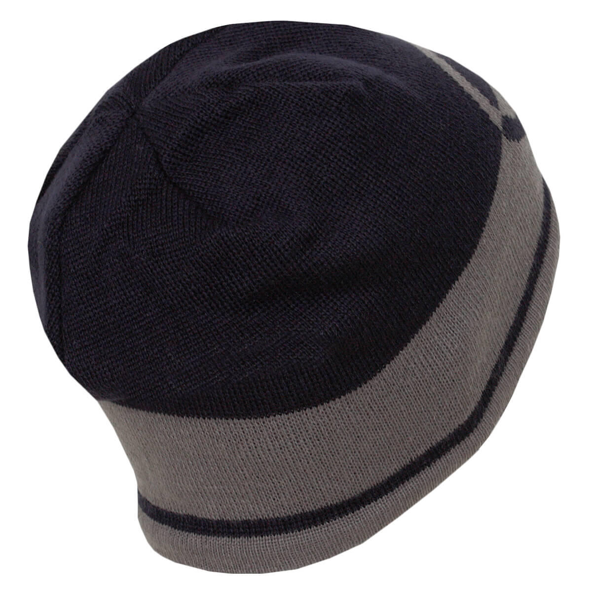 Calvin Klein Mens CK Reversible Knit Beanie Hat - Navy/Charcoal - One Size 3/5
