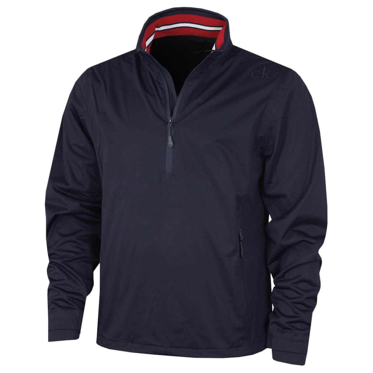 CALVIN KLEIN Calvin Klein Mens Waterproof Half Zip Jacket - Navy/Red - S