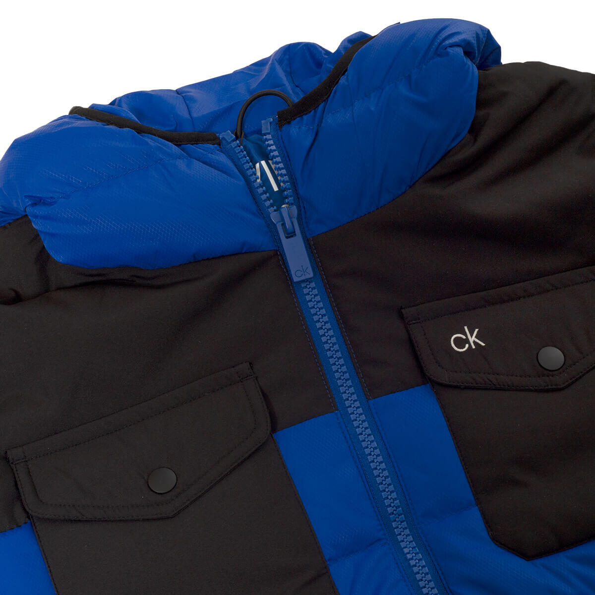 Calvin Klein Mens Padded With Chest Pockets Jacket - Cobalt/Black - XXL 3/4