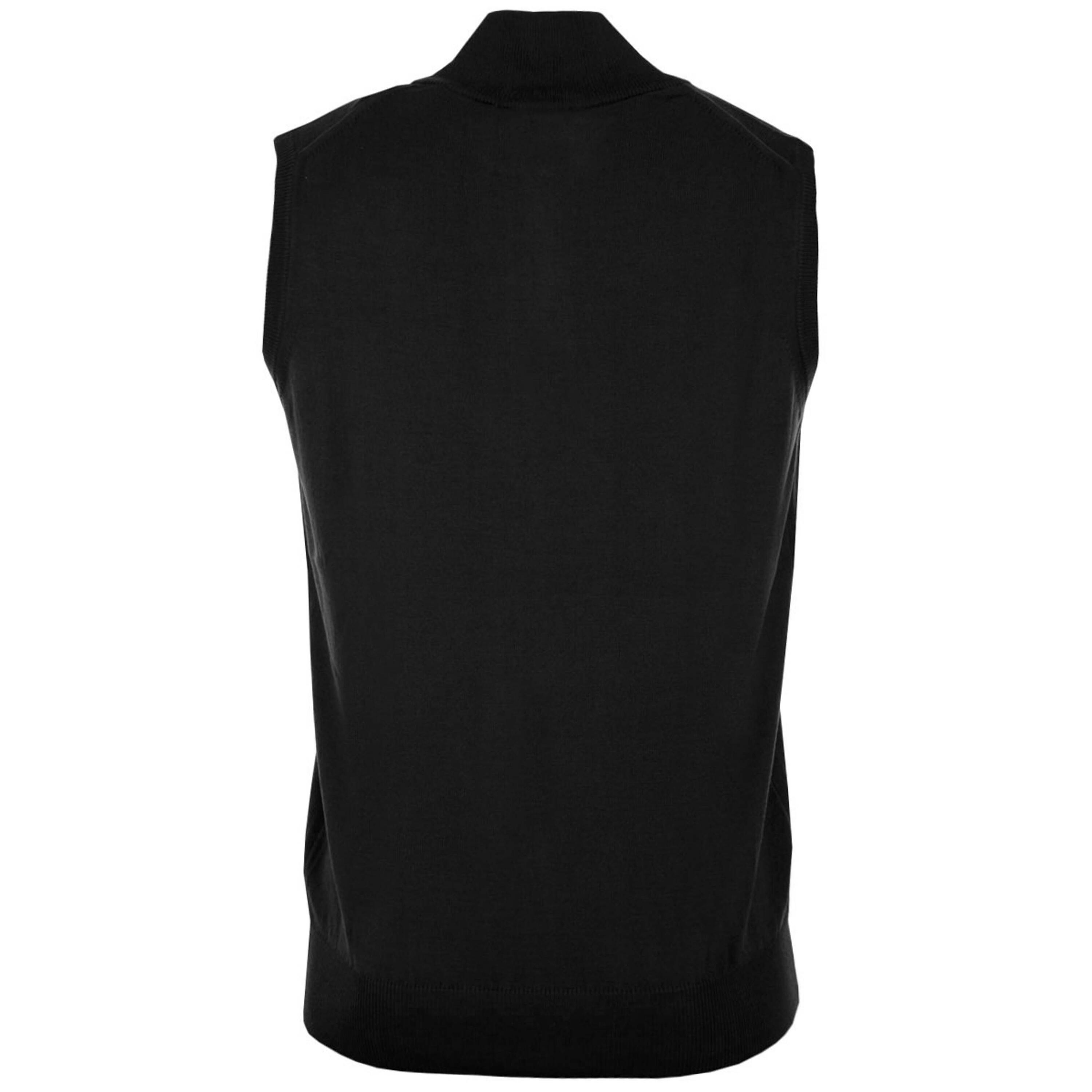Calvin Klein Golf Mens CK 1/4 Zip Sleeveless Sweater Vest - Black - M 2/6