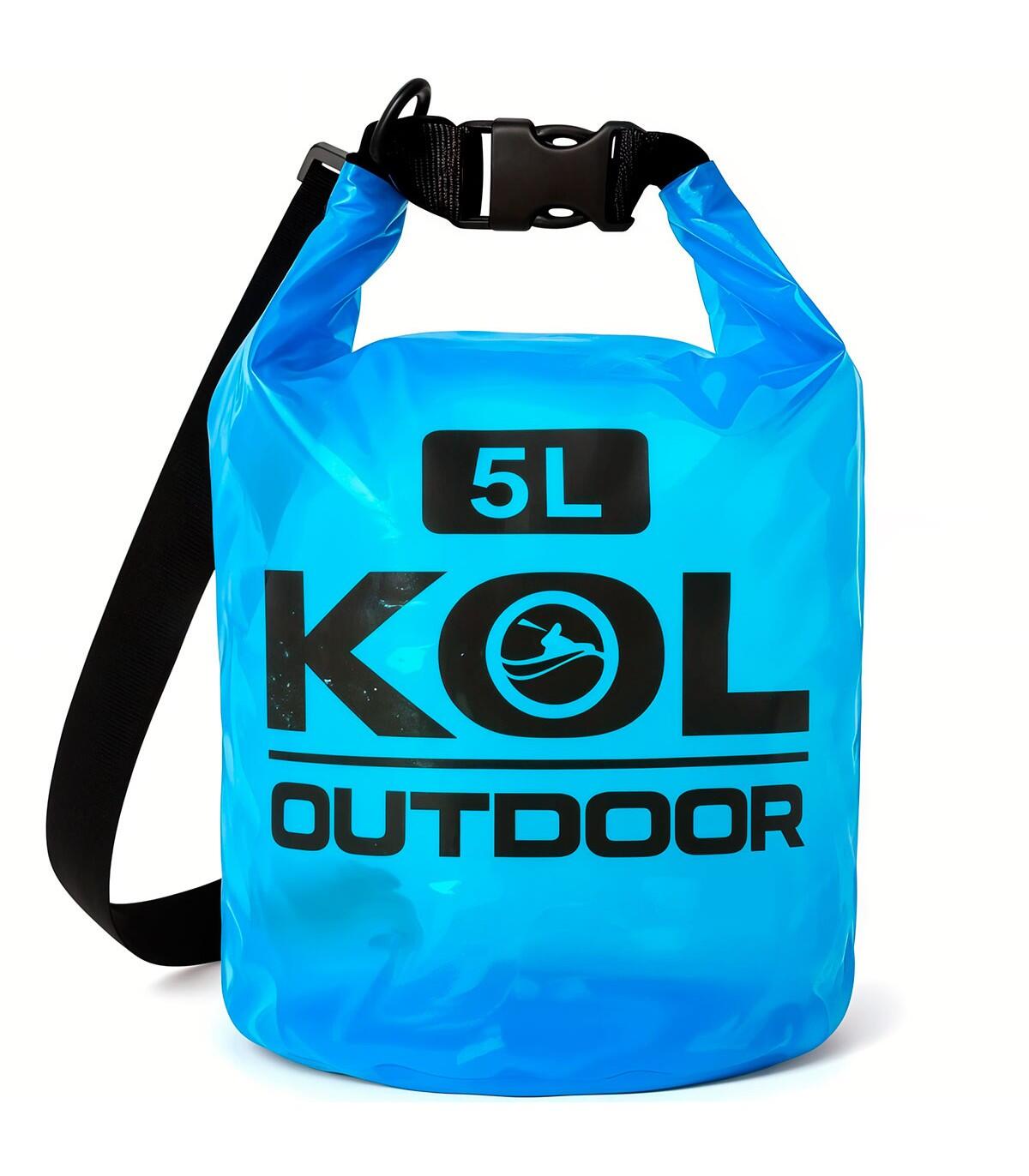 KOL OUTDOOR Bolsa Waterproof translúcida 5L para actividades acuáticas, Azul
