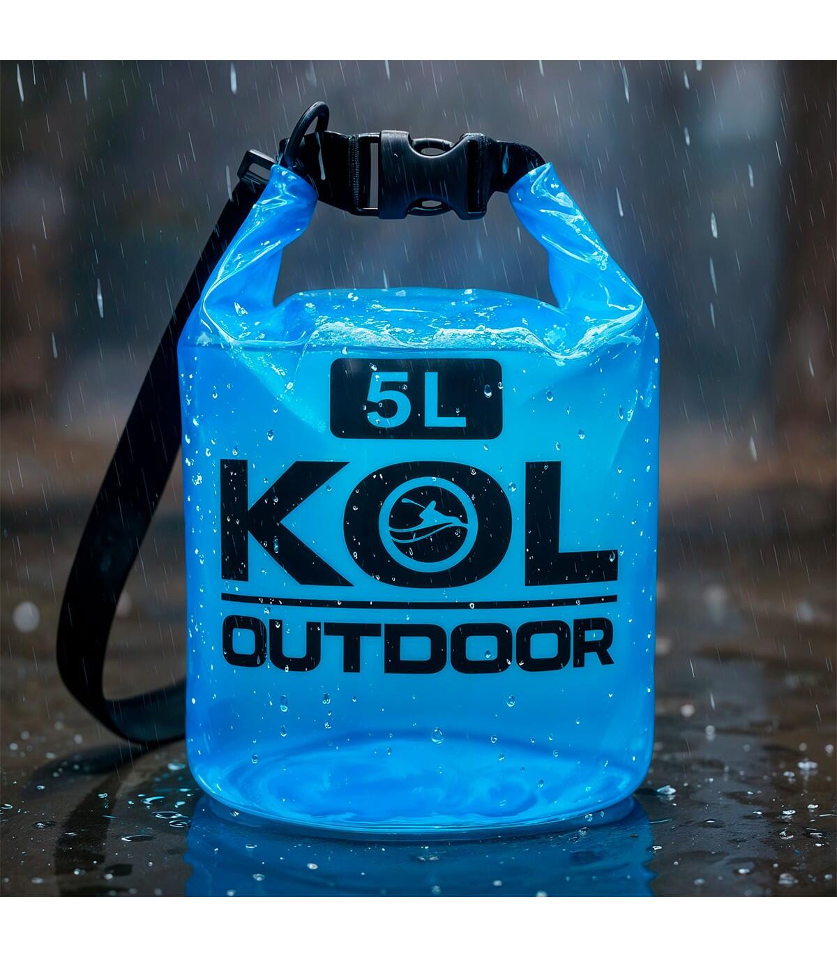 Bolsa impermeável translúcida 5L para atividades aquáticas, Azul 2/4