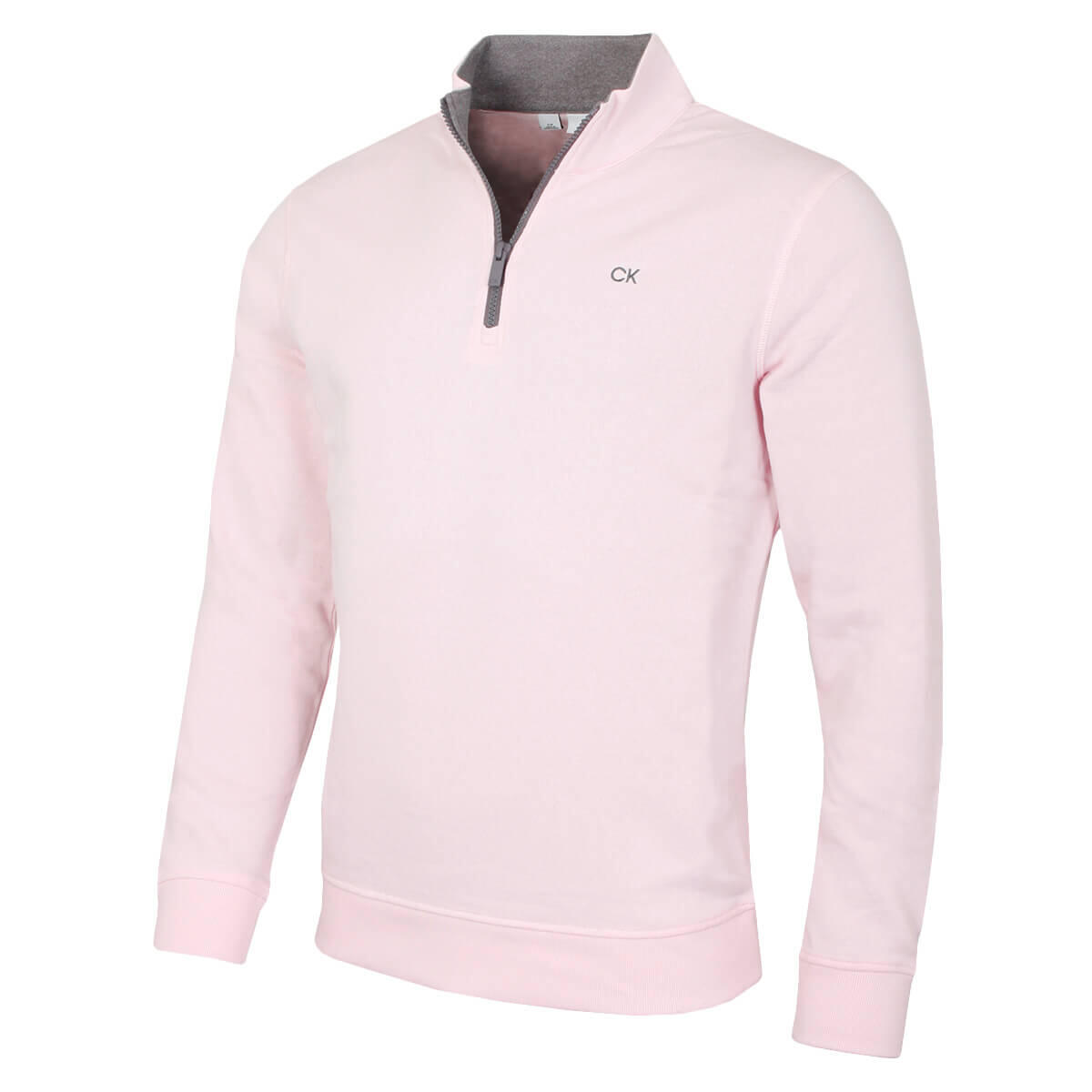 CALVIN KLEIN Calvin Klein Mens Rocky Half Zip Supersoft Sweater - Baby Pink - S