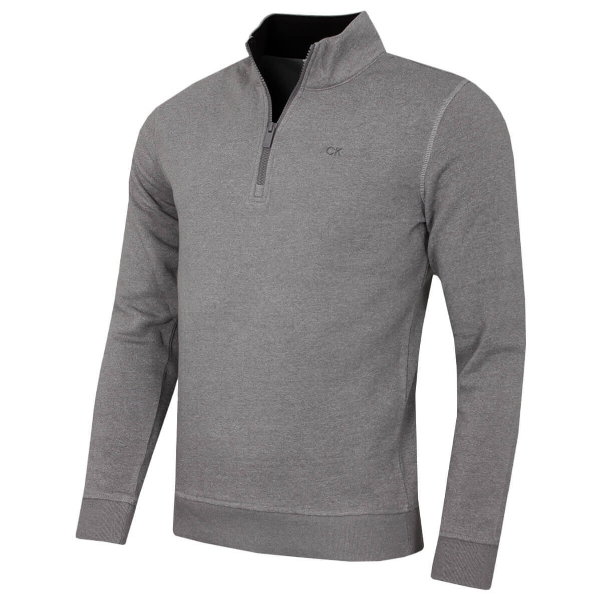 CALVIN KLEIN Calvin Klein Mens Rocky Half Zip Supersoft Sweater - Silver Marl - L
