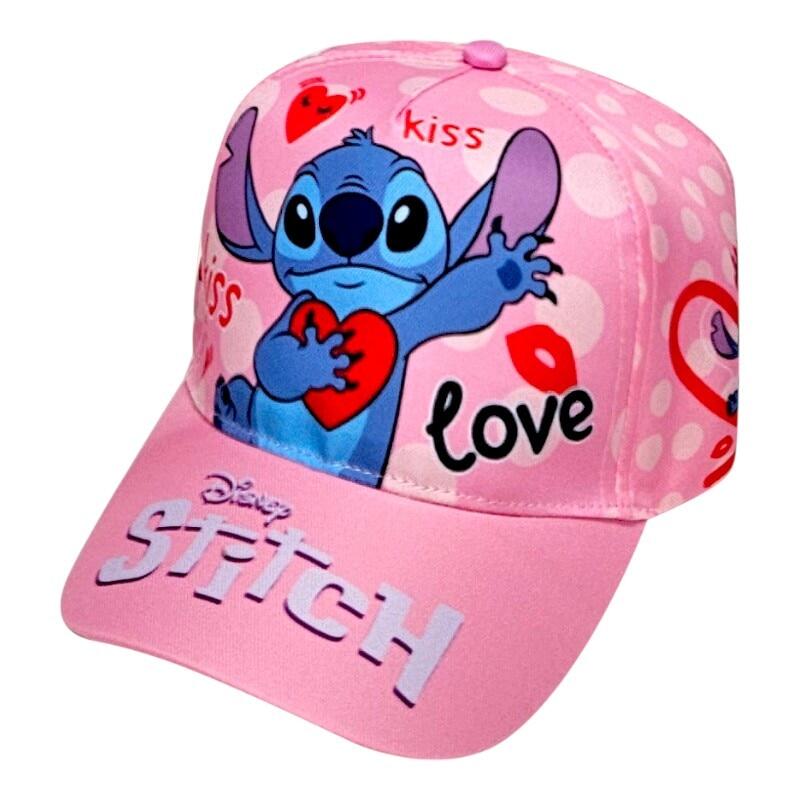 Sapca pentru fetite, roz, Kiss, Love, Stitch