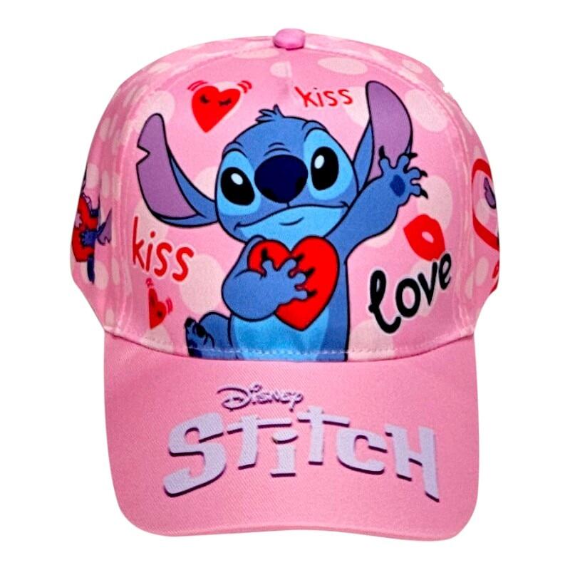 Sapca pentru fetite, roz, Kiss, Love, Stitch